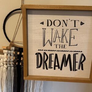 Modern Black and White Wall Art - 'Don't Wake the Dreamer' Nursery Decor